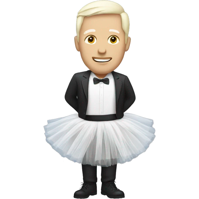 White man wearing a tutu emoji