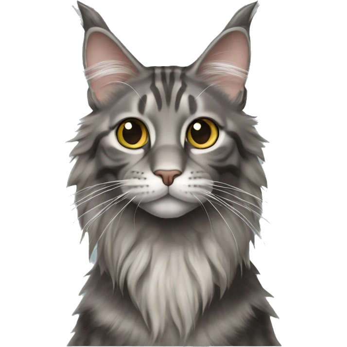 Maine coon cat tabby grey  emoji