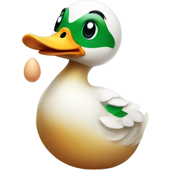 Duck holding egg emoji