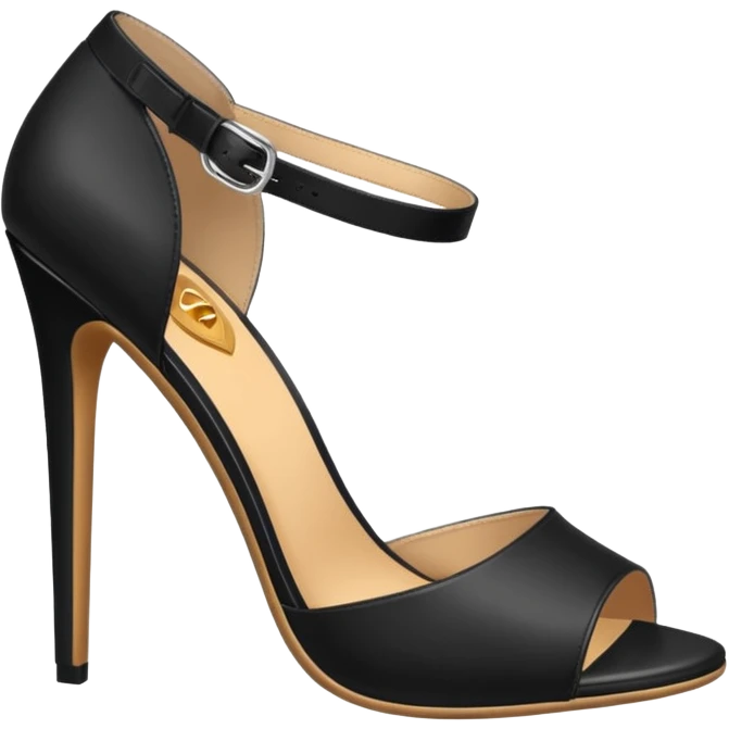 open toe black high heels emoji