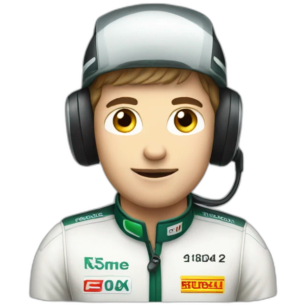 f1 car driver on a phone emoji
