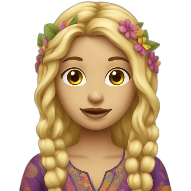 blonde hippy girl emoji
