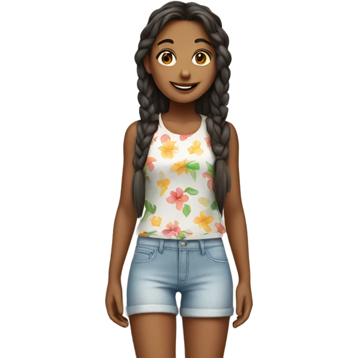 smiling girl in summer outfit emoji