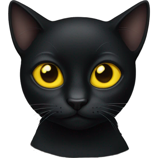 black cat with yellow eyes emoji