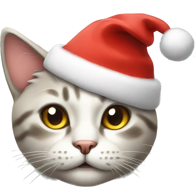 Cat with christmas hat emoji