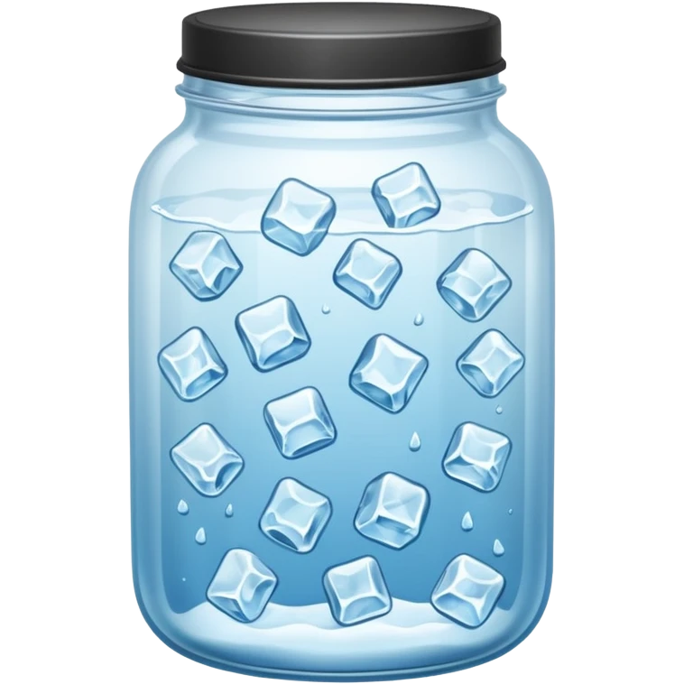 SLIM ICE JAR WITH LOTS OF ICE WITHOUT CAP ON emoji