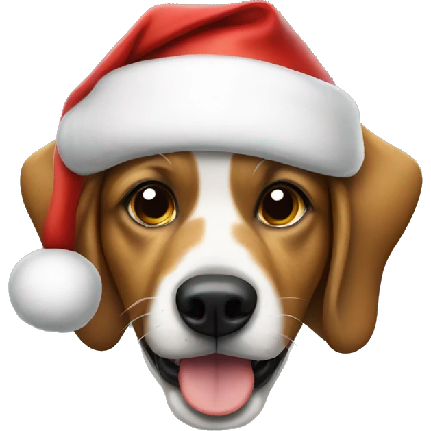 Dog wearing Santa Hat emoji