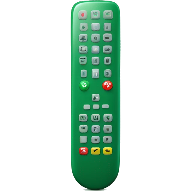 Realistic TV remote control in Christmas green emoji