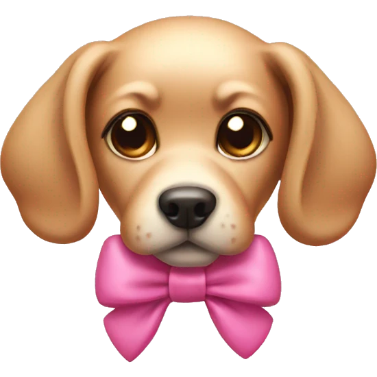 Pink bow dog  emoji