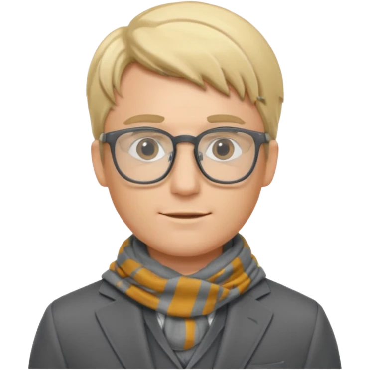 gray scarf male blond hair with suit glasses emoji