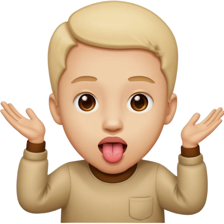 Face with tongue out two hands facing out ￼ emoji