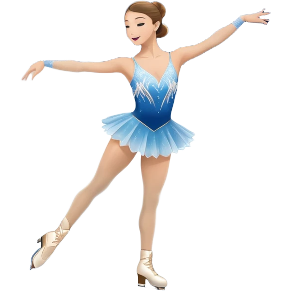 An icon featuring a graceful figure skater performing a flawless routine on an ice rink. The background shows a grand arena, Madison Square Garden, filled with spectators. Snowflakes and spotlights add to the elegance and beauty of the performance. Transparent background. emoji
