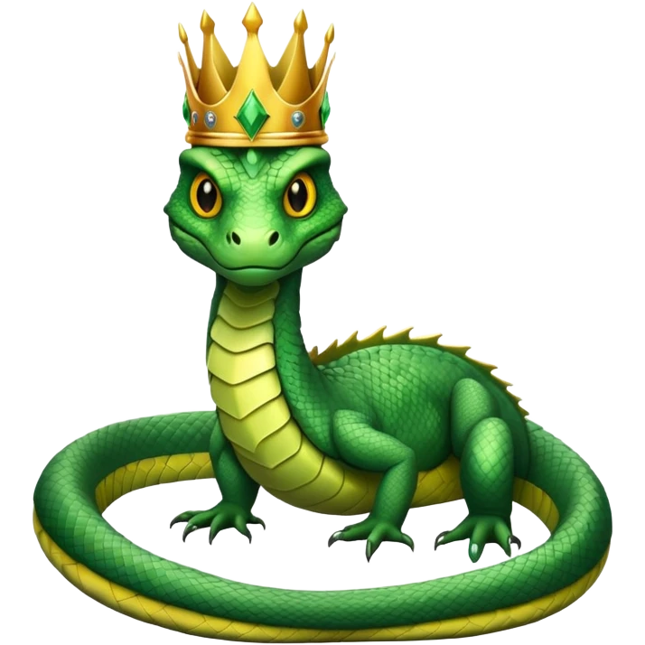 basilisk snake with crown and deadly gaze emoji