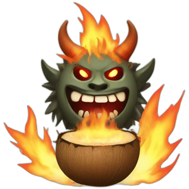 oni with coconut fire emoji