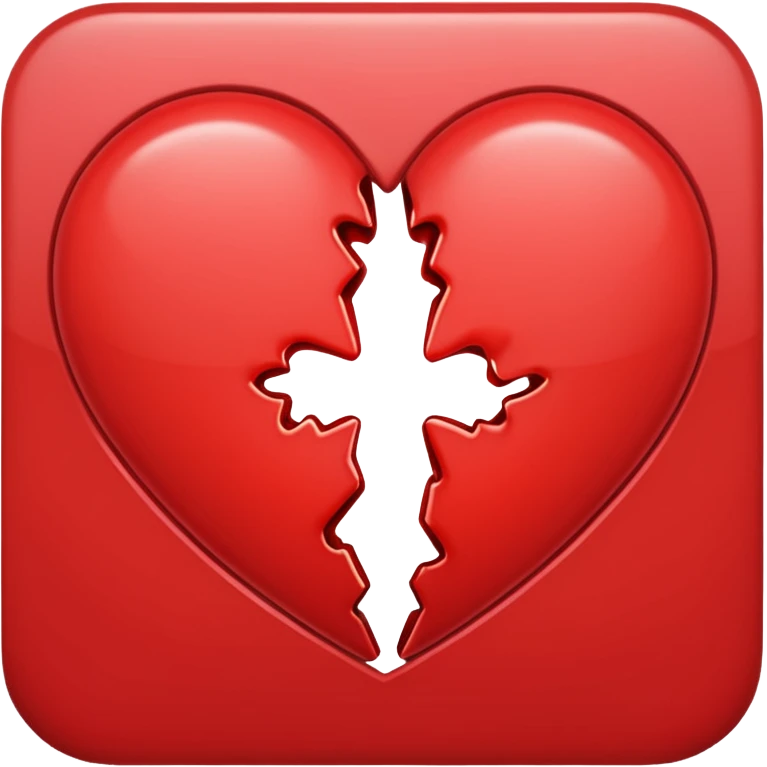 heart broken in half red emoji