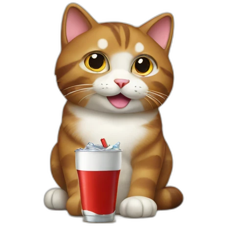 cat with cola emoji