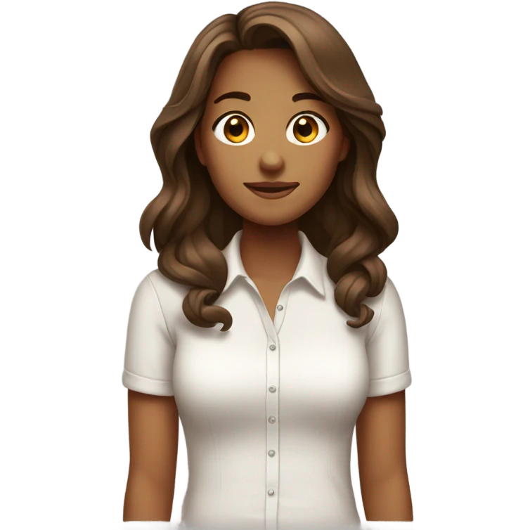brown haired girl in shirt emoji