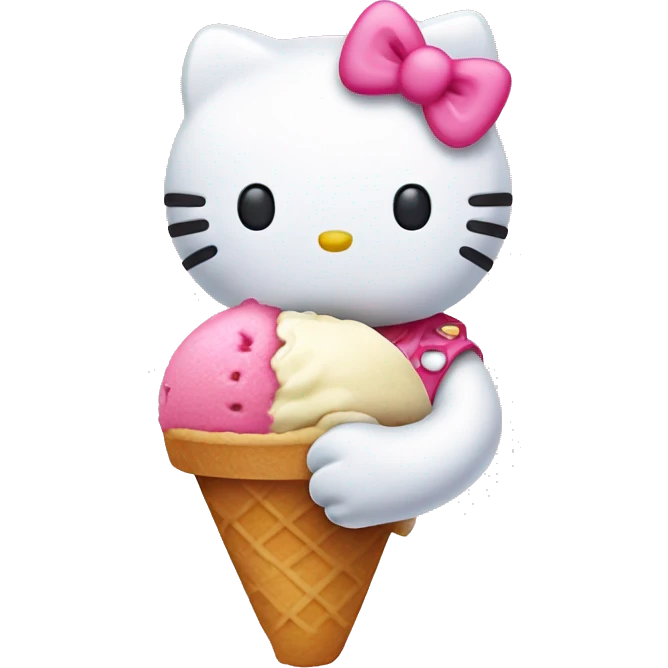 Hello kitty with ice cream  emoji