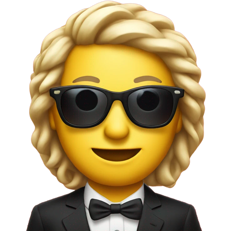 formal attire on red backdrop sunglass emoji