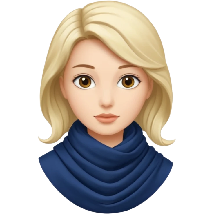Woman with navy scarf. emoji