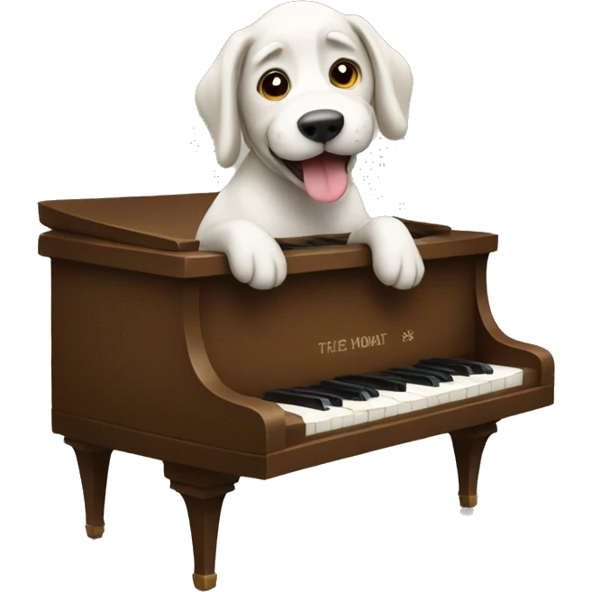 Dog playing piano emoji