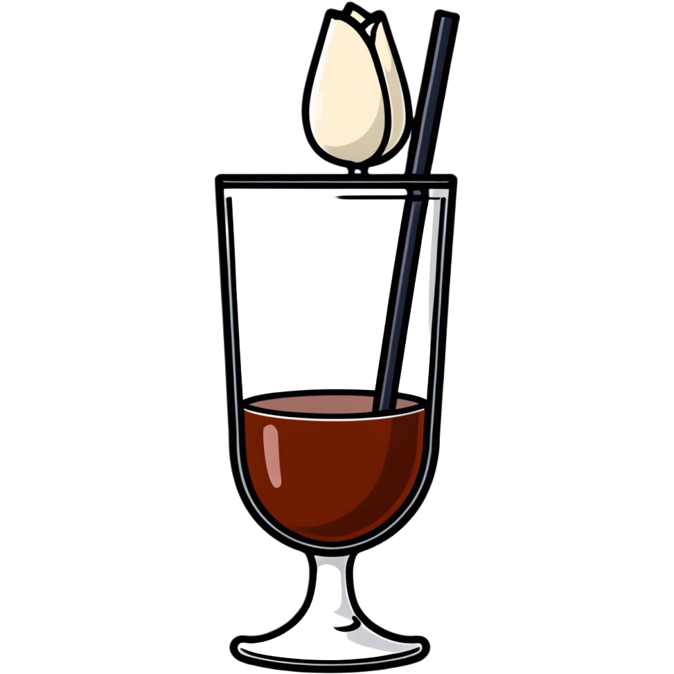 çay in a tulip glass with a sugar cube emoji