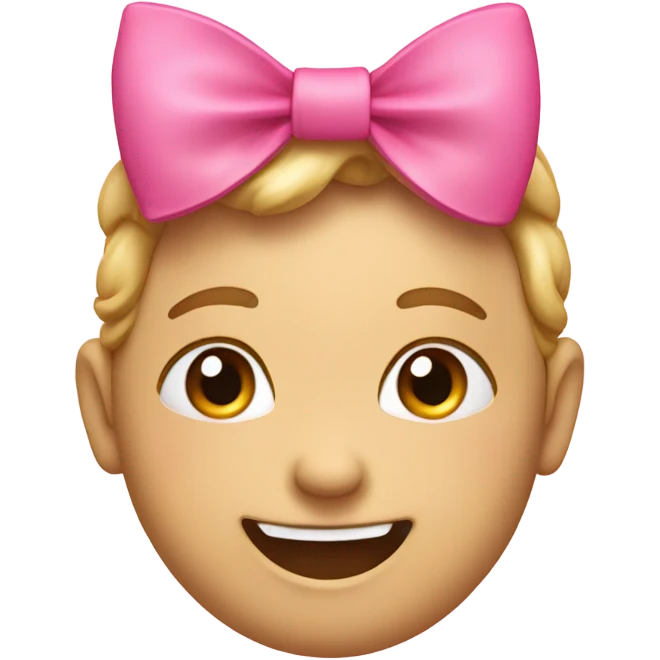 smily face with a pink bow  emoji