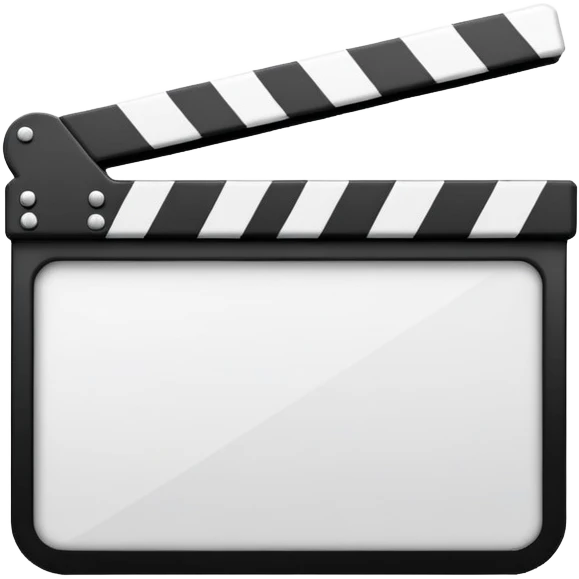 ultra simplified movie clapper, just two rectangles and a line, stripped of all details, pure geometric abstraction emoji