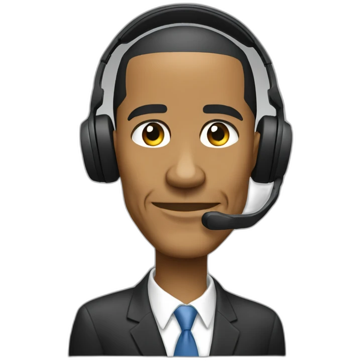 Obama waring gaming headset emoji