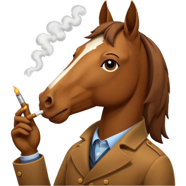 Horse smoking a Joint emoji