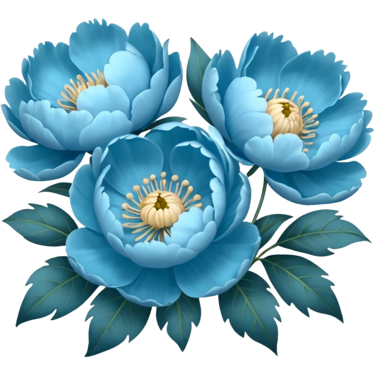 light blue peonies emoji