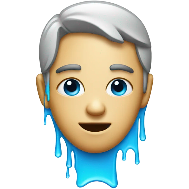 crying face with blue tears emoji