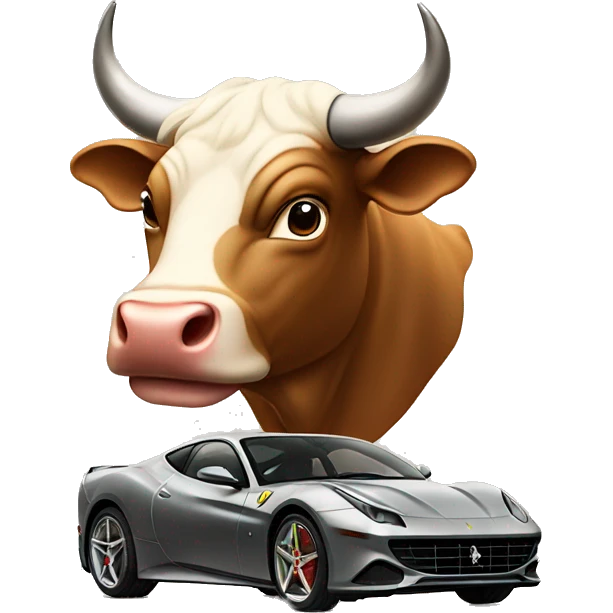 Bull with a ferrari emoji
