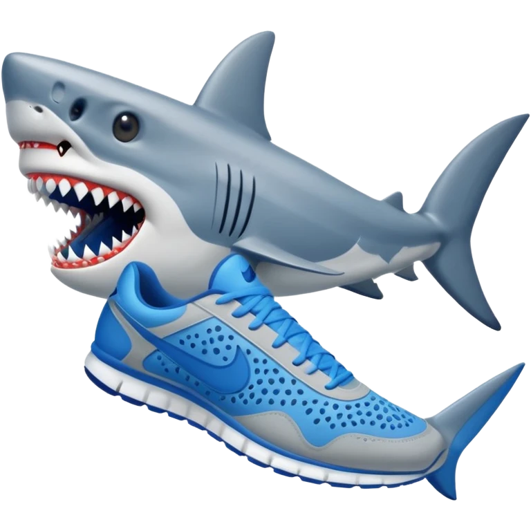 Shark with blue Nike shoes emoji