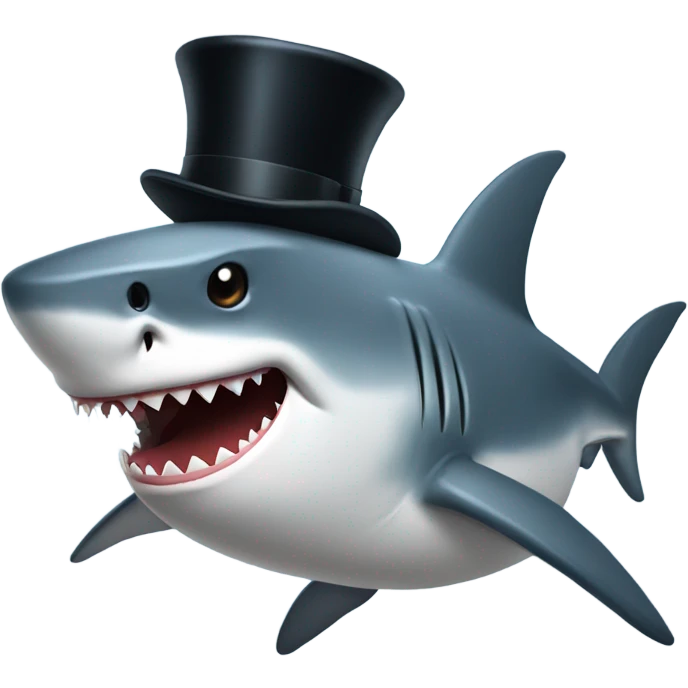 shark tophat emoji