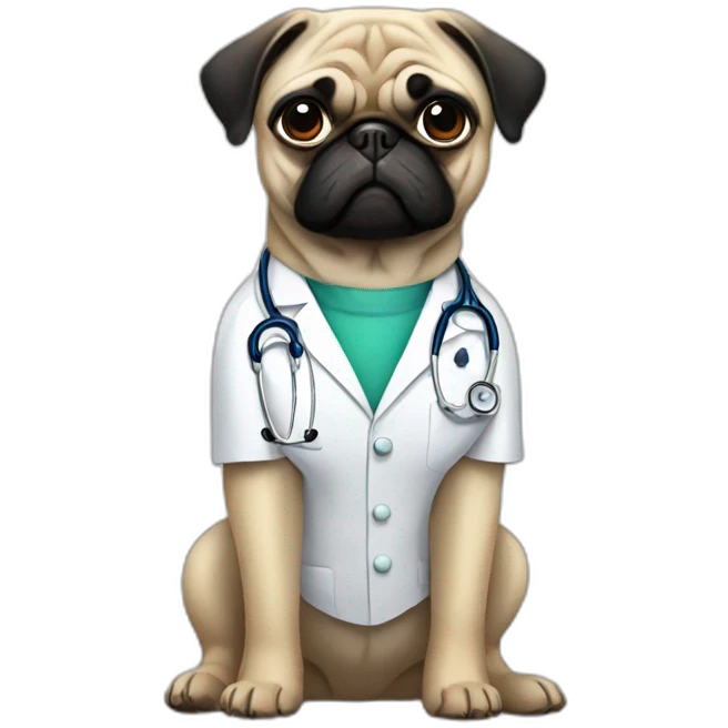 pug doctor emoji
