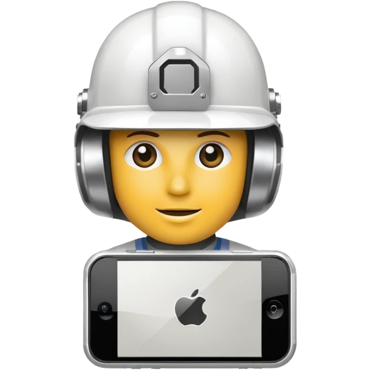 iPhone with protect helmet emoji