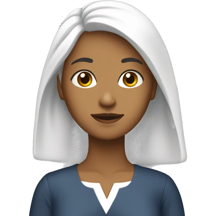 Una mujer delgada con vestido blanco. emoji