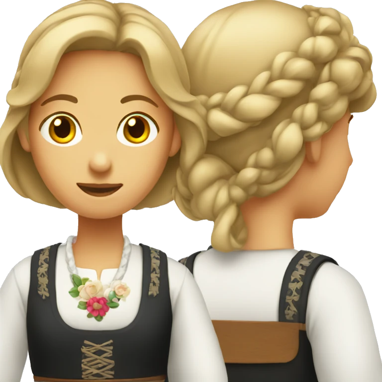 shoulder down woman wearing a bunad emoji