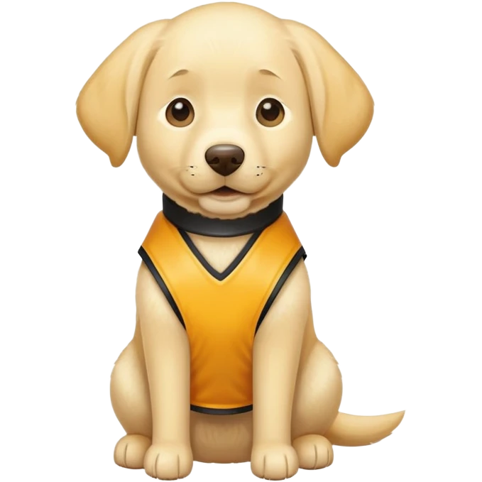 This yellow lab dog wearing a vest emoji