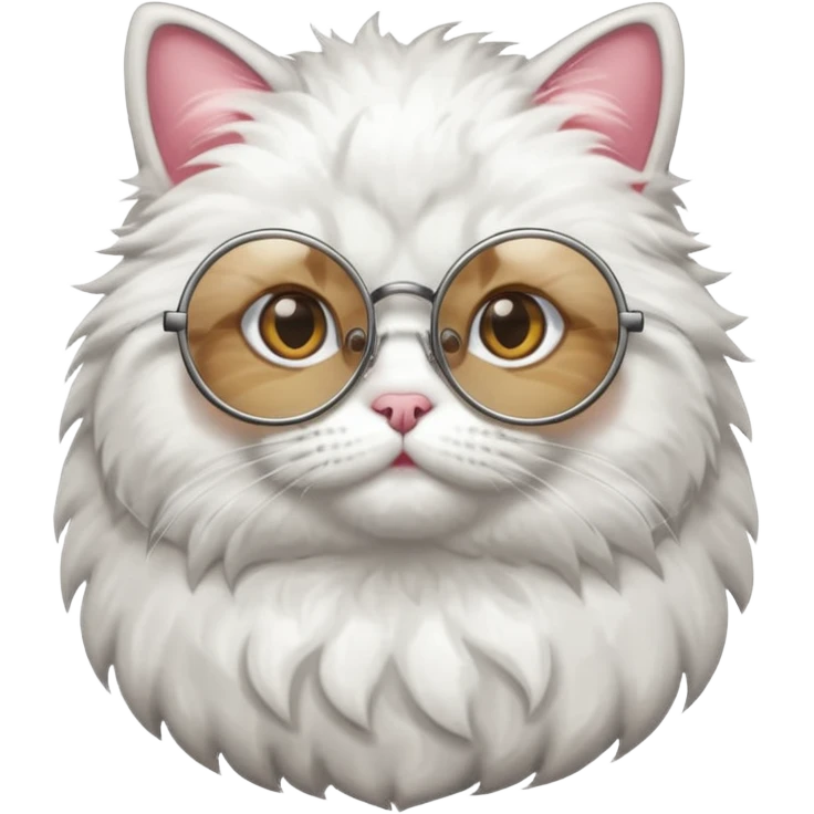 full body Cat with round glasses emoji