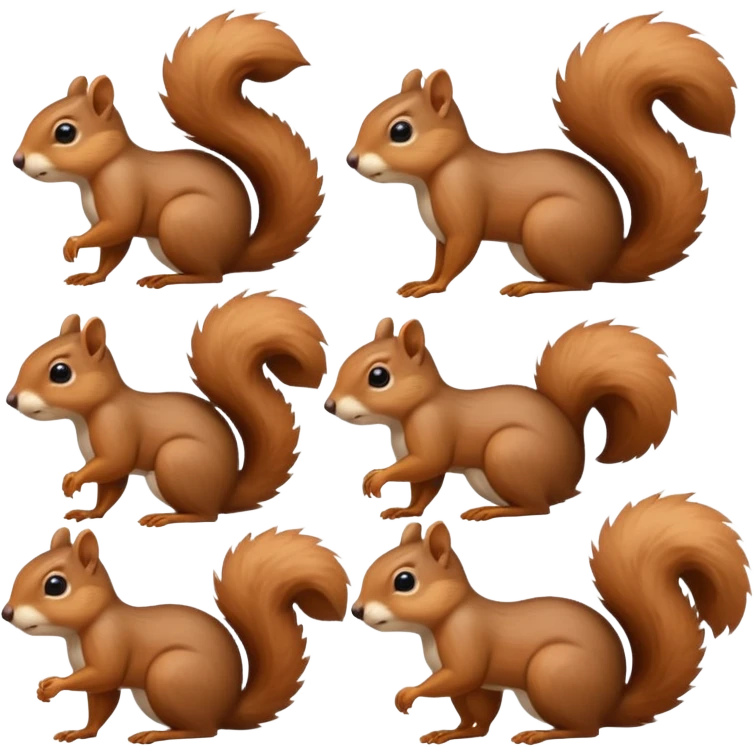 6 squirrels looking and amazed with awe emoji