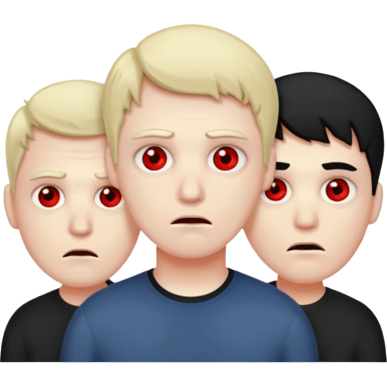 3 sleepless guys with red eyes emoji