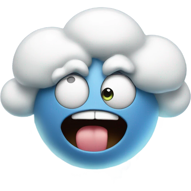 Fart with a funny face emoji
