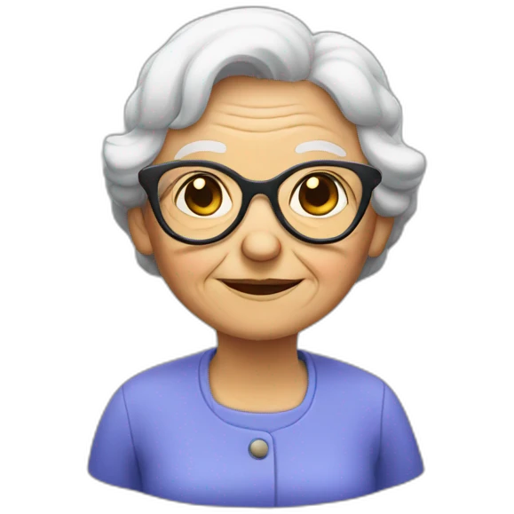old lady with glasses emoji