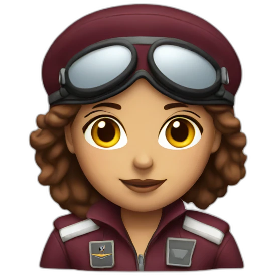 burgundy coloured female pilot emoji