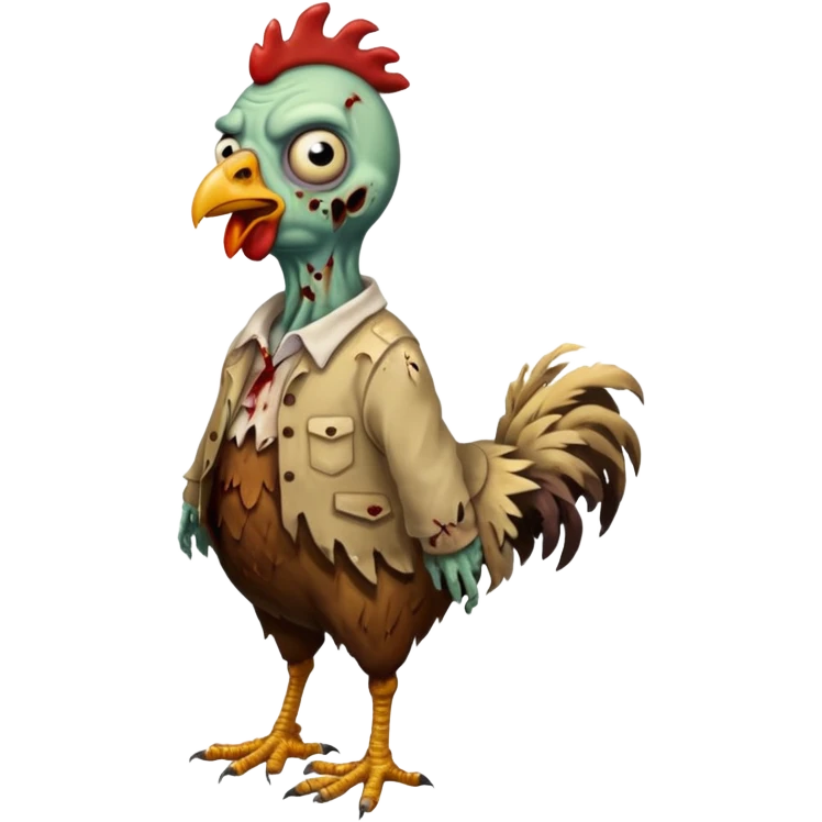 Zombie on chicken emoji