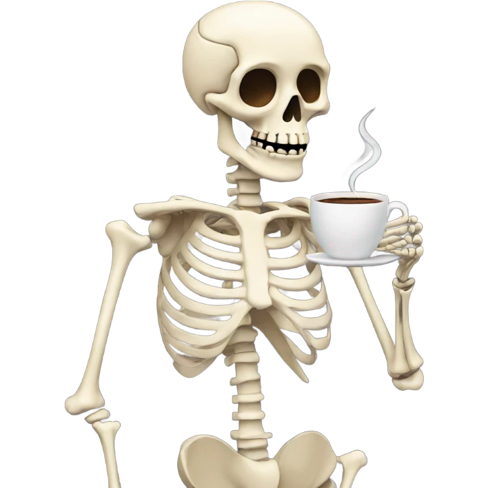 Skeleton holding coffee emoji