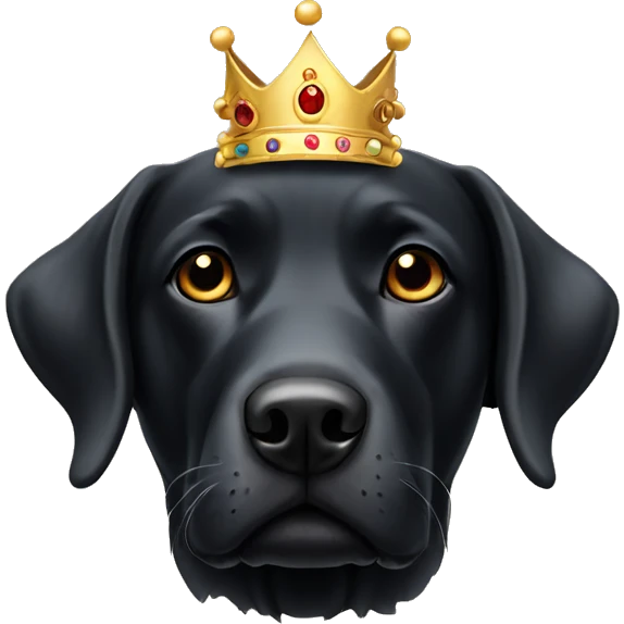 Black Labrador with crown emoji