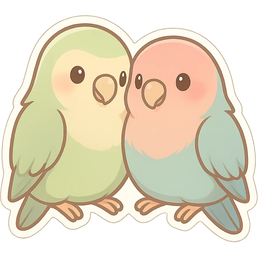 pastel lovebirds pair emoji